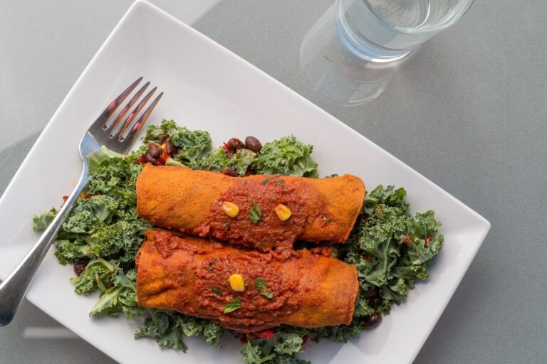 Baked Vegetarian Black Bean Enchiladas with Scratch Red Chili Sauce