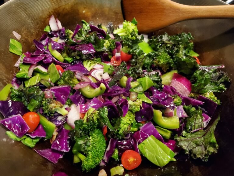 Crunchy Purple Cabbage & Kale Slaw with Lemon Tahini Dressing